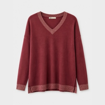 Camisola de malha com decote em bico SMF