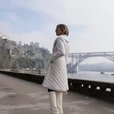 Casaco com encaixes em acolchoado Scripta