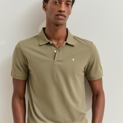 Polo de manga curta slim fit em algodão Lion of Porches
