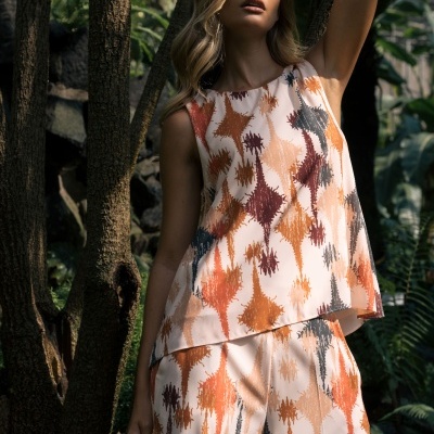 Top estampado forrado Ferrache