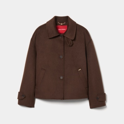 Casaco curto mistura de lã Lion of Porches