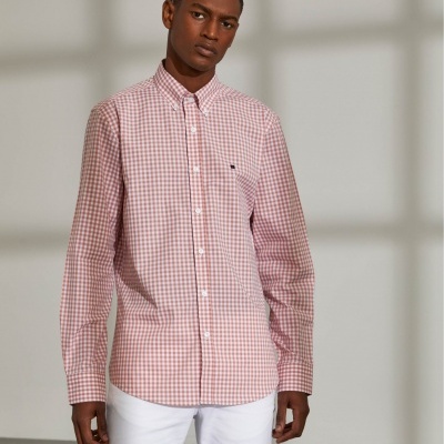 Camisa slim fit de algodão com padrão de xadrez Lion of Porches