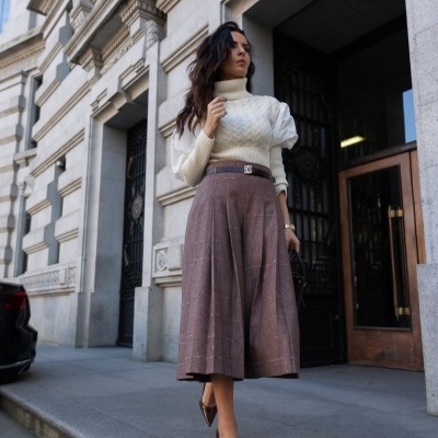 Calção comprido fluido com cinto Scripta