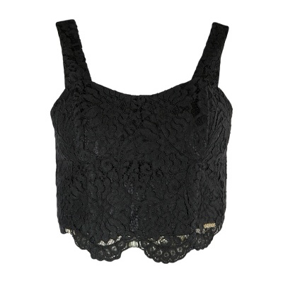 TOP CURTO TIPO CORSETRY EM RENDA SAHOCO