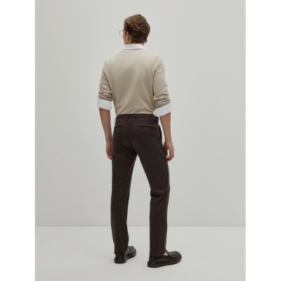 Calças chino slim fit em sarja Decenio