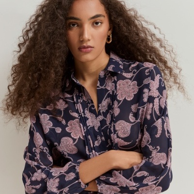 Blusa com padrão floral Lion of Poches