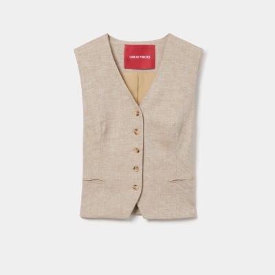 Colete em linho e algodão Lion of Porches