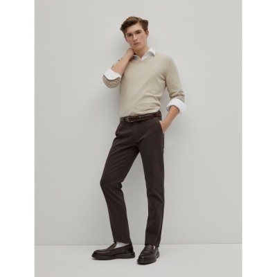 Calças chino slim fit em sarja Decenio