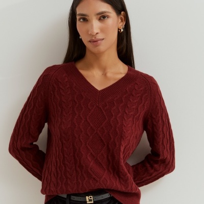 Camisola malha tricotada em lã Lion of Porches