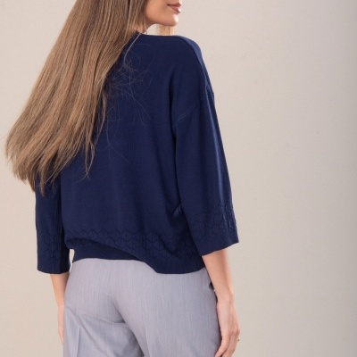 Camisola de malha fluida com detalhe perfurado Ferrache