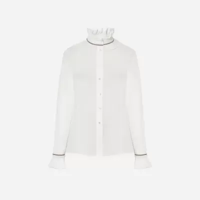 Blusa com mini folho na gola Scripta