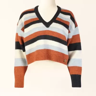 Camisola Cropped às Riscas Sahoco