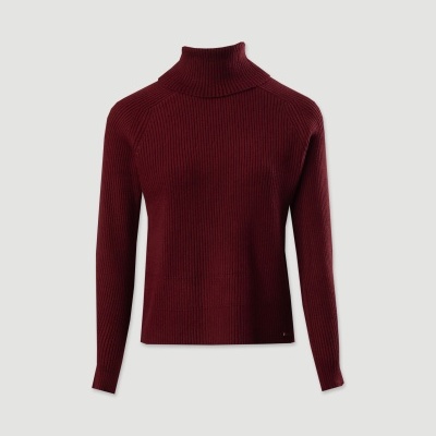 Camisola de malha canelada com gola alta Ferrache