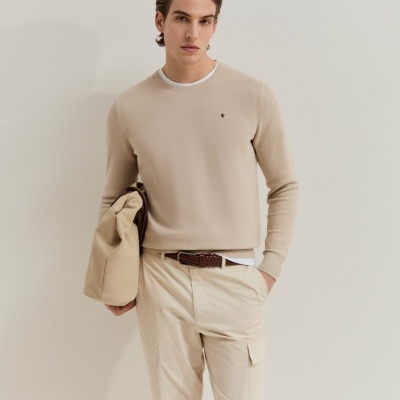 Camisola de manga comprida em malha de algodão Lion of Porches