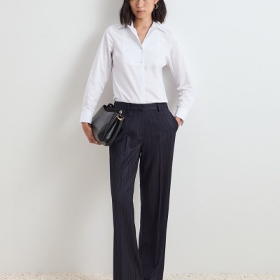 Calças clássicas às riscas regular fit Decenio