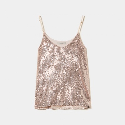 Top de alças em lantejoulas Decenio