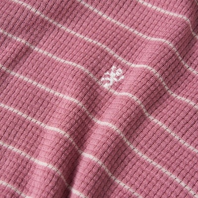 Polo às riscas em malha de algodão