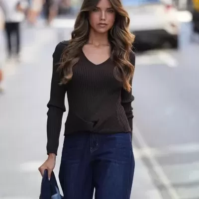 Camisola de Malha Canelada com Torcido Spaccio