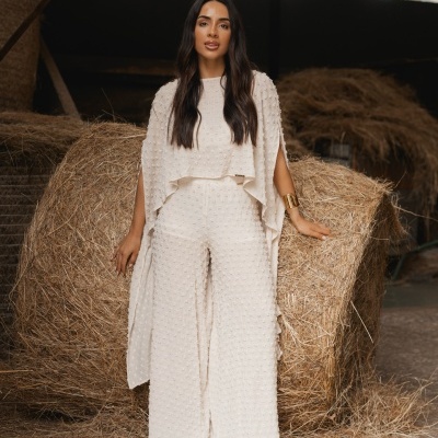 Top Capa em Tecido Texturizado Sahoco