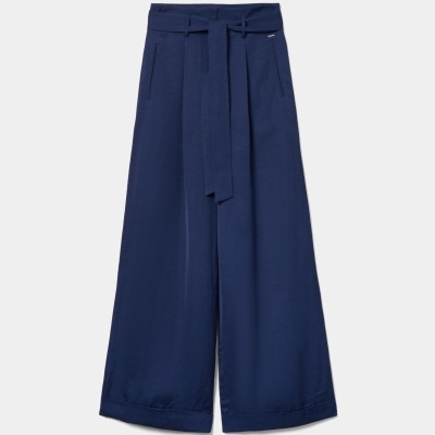 Calças pantalona em linho Lion of Porches