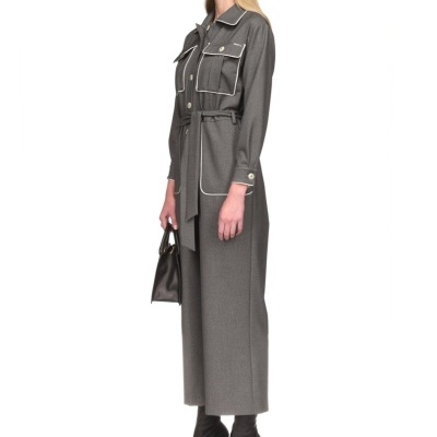 Macacão bolsos debruados em contraste Sahoco