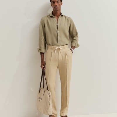 Calças chino de linho Lion of Porches