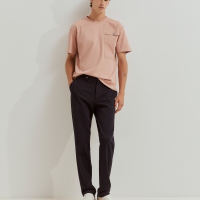 Calças chino regular fit vincadas Lion of Porches