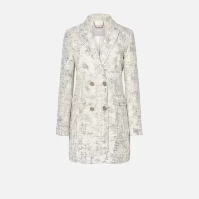 Blazer em tecido fantasia com botões metálicos Scripta