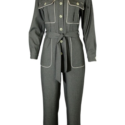 Macacão bolsos debruados em contraste Sahoco