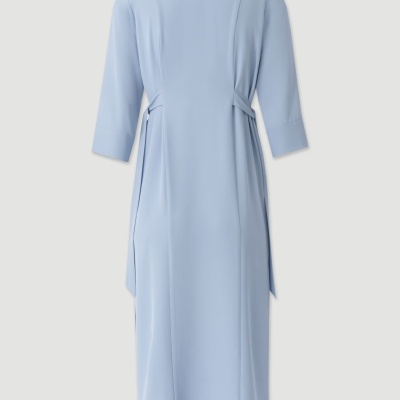 Vestido midi fluido com laços laterais Ferrache