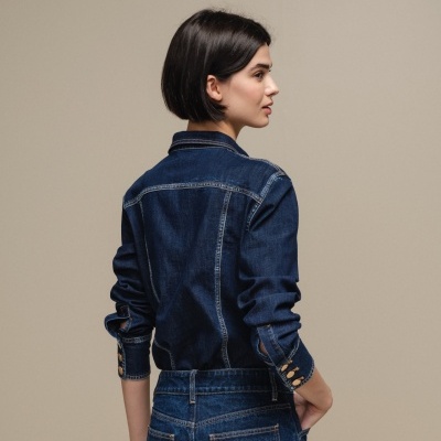 Camisa de ganga com bolsos chapa SMF