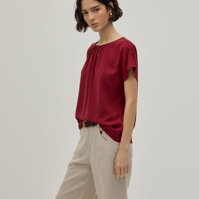 Blusa fluida manga curta Decenio