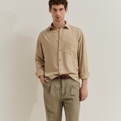Camisa regular fit em liocel Lion of Porches