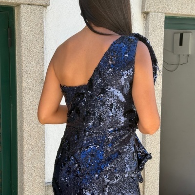 Vestido comprido lantejoulas Moncho Heredia