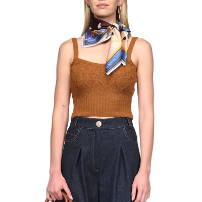 Top em malha de torcidos Sahoco