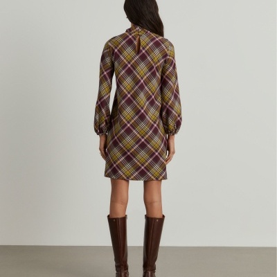 Vestido tartan manga comprida Lion of Porches