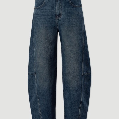 Jeans balloon em algodão com recortes Ferrache