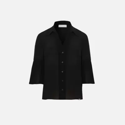 Blusa lisa com folho nas mangas Scripta