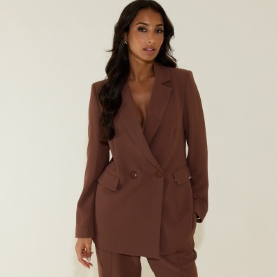 Blazer reto com fecho em trespasse Scripta