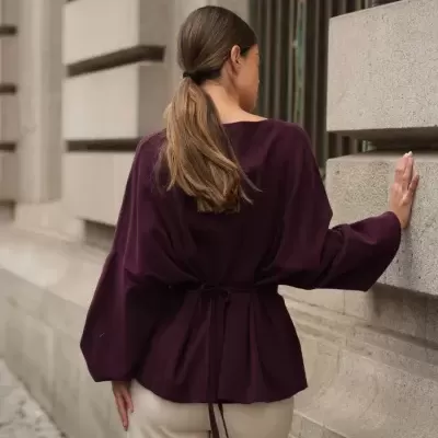 Camisola malha com efeito peplum Spaccio by Cristina