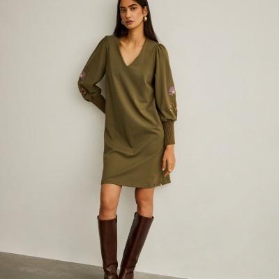 Vestido de malha com bordado Lion of Porches