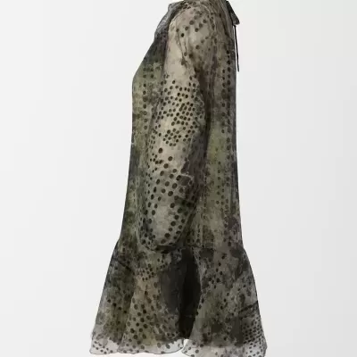 Vestido curto em chiffon estampado Sahoco