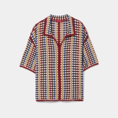 Polo de manga curta tricotado Lion of Porches