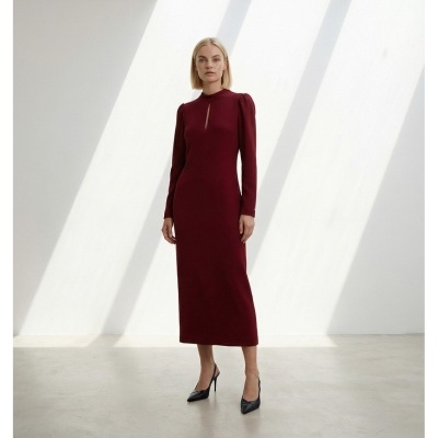Vestido midi com lágrima Scripta