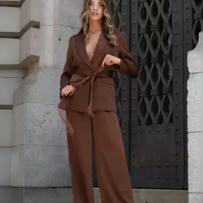 Conjunto 2 peças: blazer+ calças franjas Spaccio by Cristina