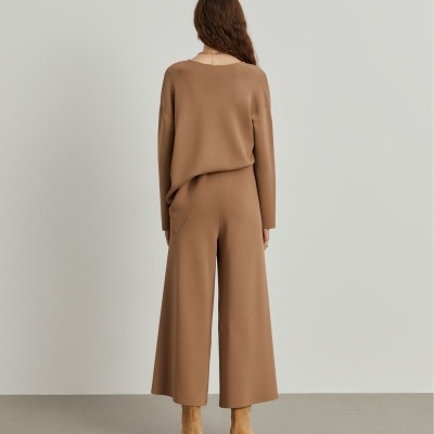 Calças de malha perna larga Lion of Porches