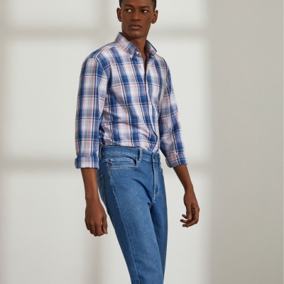 Calças para homem jeans slim fit com cinco bolsos  Lion Of Porches