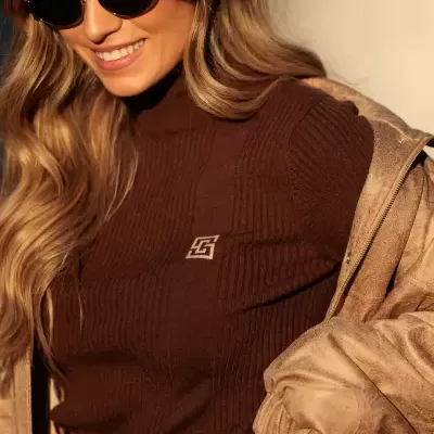 Camisola lisa com efeito canelado Scripta