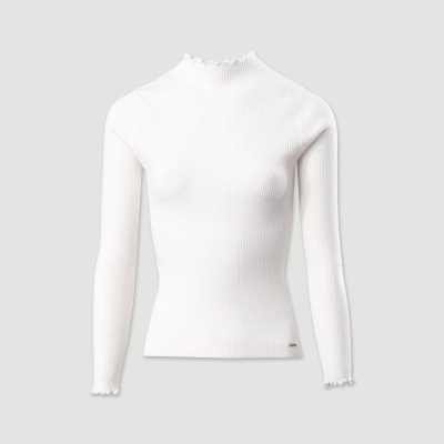 Camisola canelada com gola em acabamento ondulado Ferrache