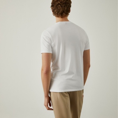 T-shirt 100% algodão com barra em contraste Lion of Porches